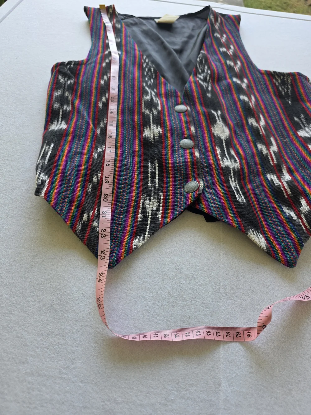 David Wayne Men's Multicolor Striped Pattern Vest with Black Base